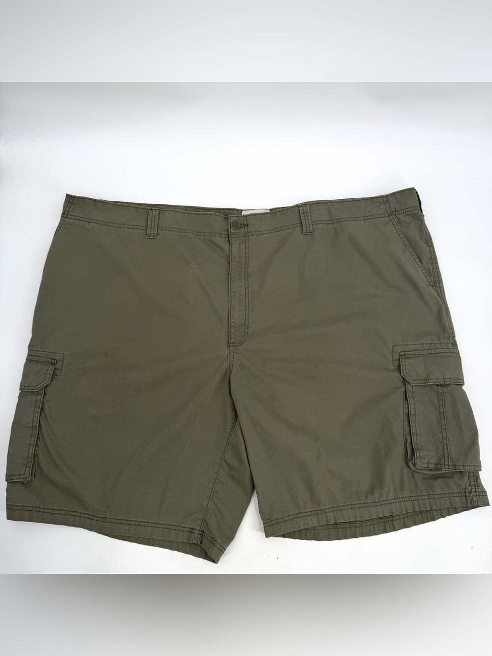 TRUE NATION Shorts Mens 54 Green Cargo Pocket Ripstop Outdoors - flaws stains